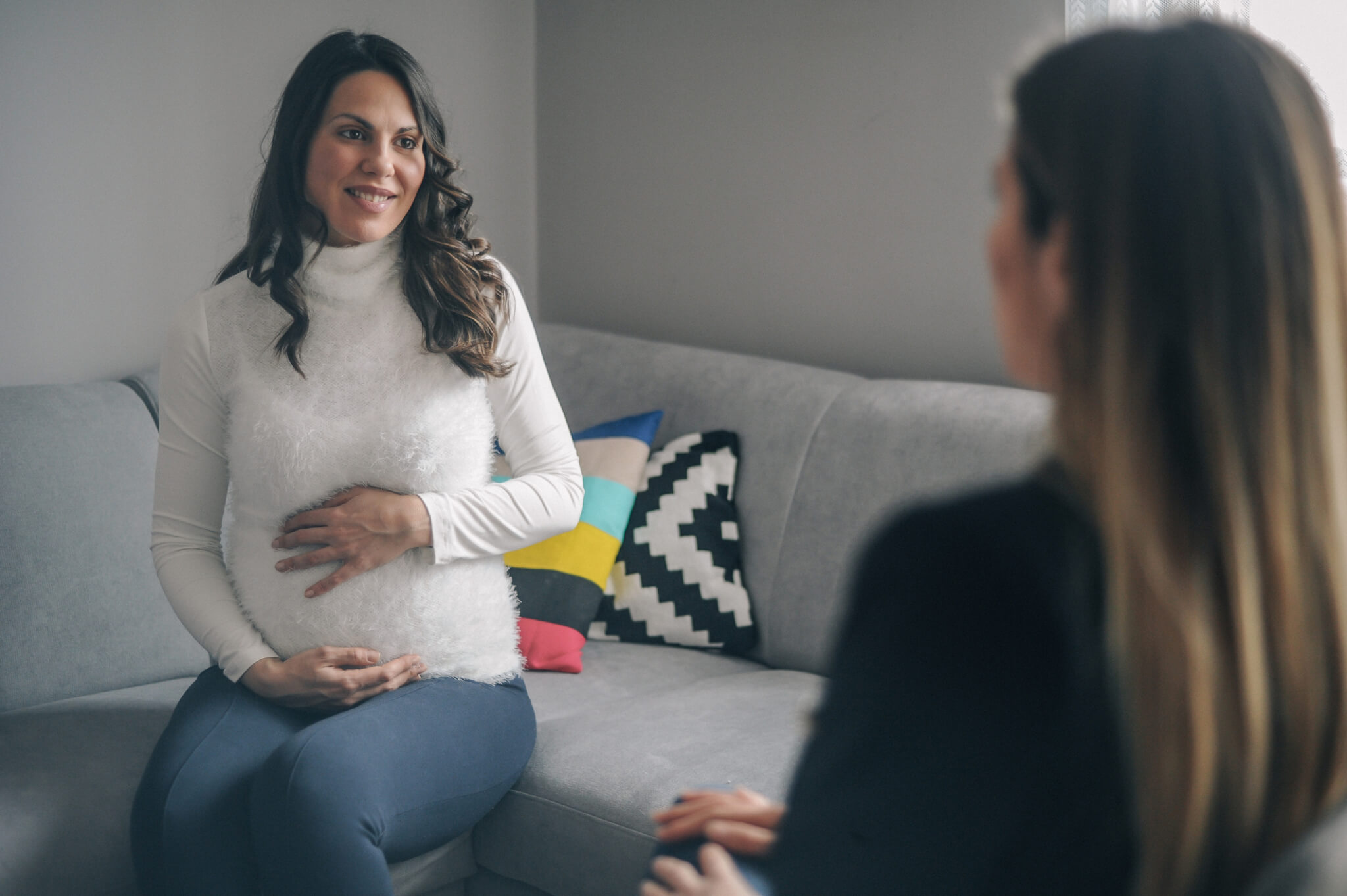 Pregnant woman on counseling appointment